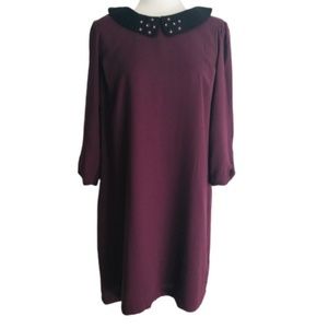 Lauren Conrad Large Dress Plum with Collar